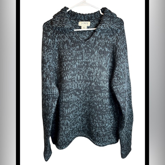 J. Crew Other - J Crew Vintage Hand-Stitched Black Blue 99% Wool Pullover Sweater Size XL